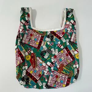Vintage Handmade Bag Bowling Bingo Cards Dice Novelty Print Retro Las Vegas